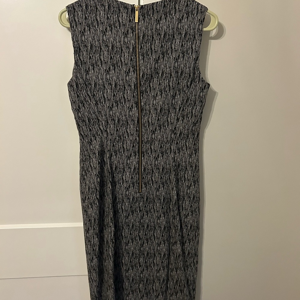 Calvin Klein Textured Black and Gray Midi Dress, black and white - Picture 3 of 4